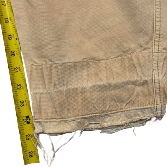 BDG Urban Outfitters Cargo Joggers M Tan Raw Hem Distressed Streetwear - Picture 7 of 16